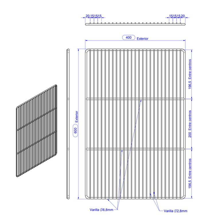 Estante cromado 600x400
