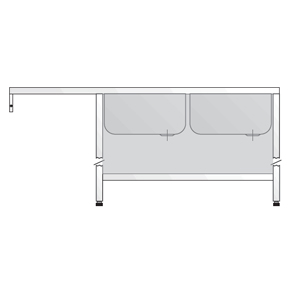 Fregadero para lavavajillas 1800x700 mm 2 cubetas escurridor izquierda