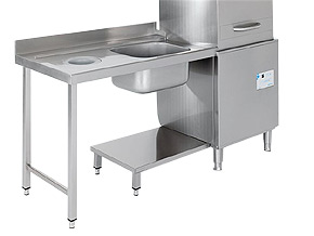 Mesa para entrada, salida y prelavado lado izquierdo inox MPCO-127-I Tipo/ElementosFregadero+orificio desbarasado