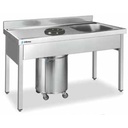 Cubo de acero inoxidable 105 litros con tapa pedal