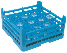 Cesta para 16 vasos o copas 500x500 altura 200 mm