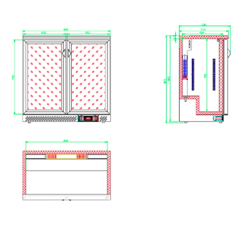 Expositor refrigerado mural profesional ETB-90 S1