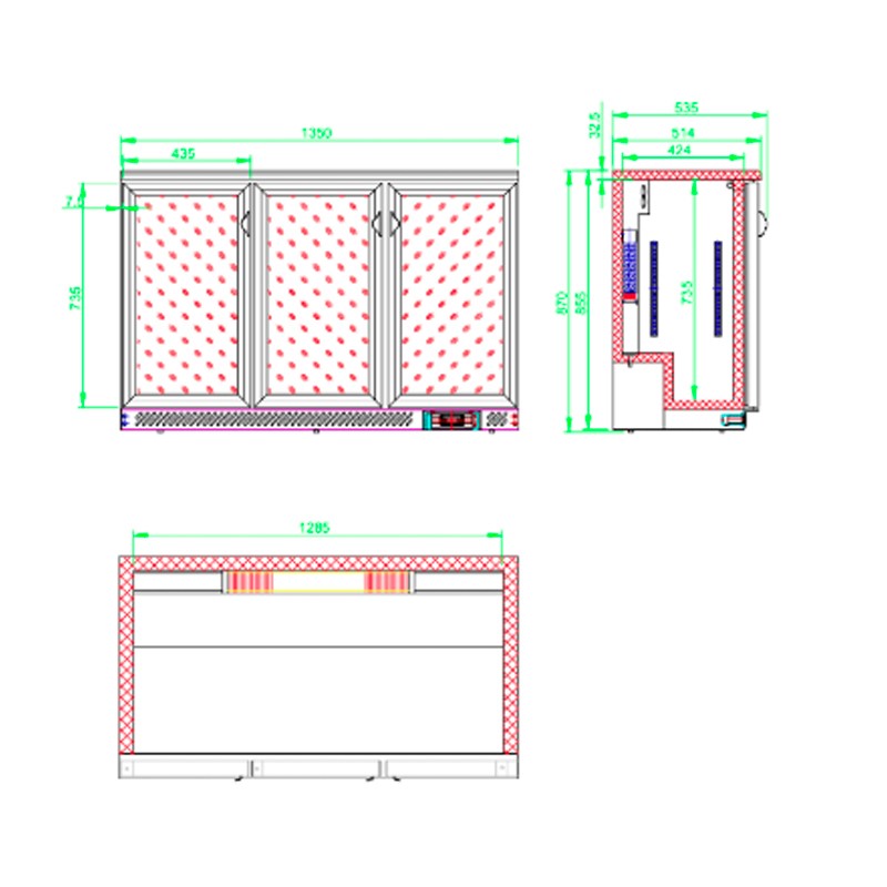 Expositor refrigerado mural profesional ETB-135 S1