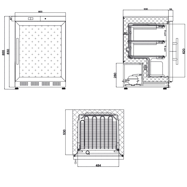 Armario mantenimiento congelados con puerta de cristal ANS-201-C HC
