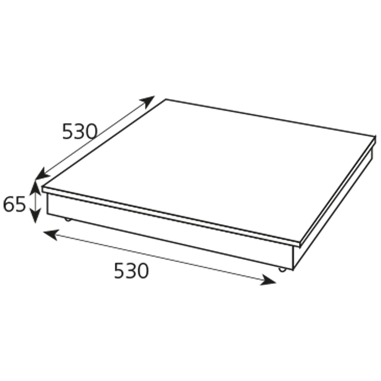 Placa caliente encastrable 1 zona 500x500 mm mando remoto