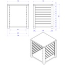 Soporte para hornos panadería HP-364 y HP-464 PLUS con 8 bandejas