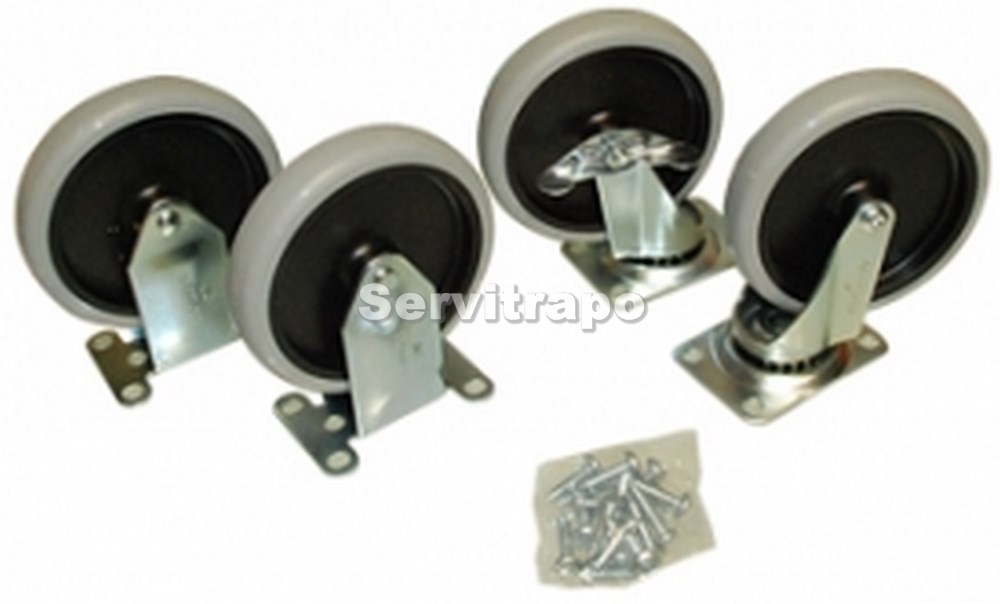 KIT DE RUEDAS CARRO DE CATERING 4401 (2 fijas y giratorias con freno)