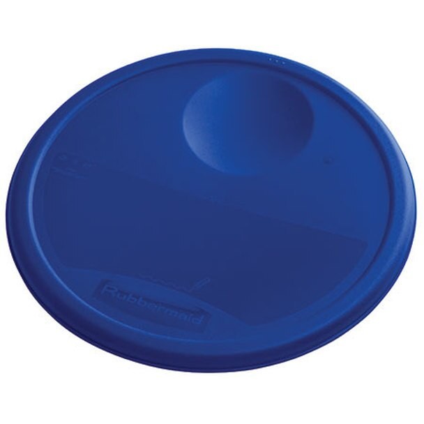 Tapa de contenedor redondo Rubbermaid azul pequeña