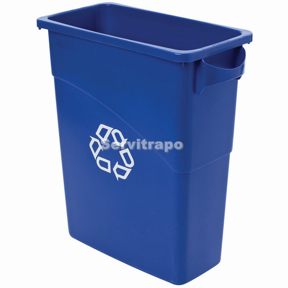 Contenedor Slim Jim 60L AZUL con simbolo reciclaje