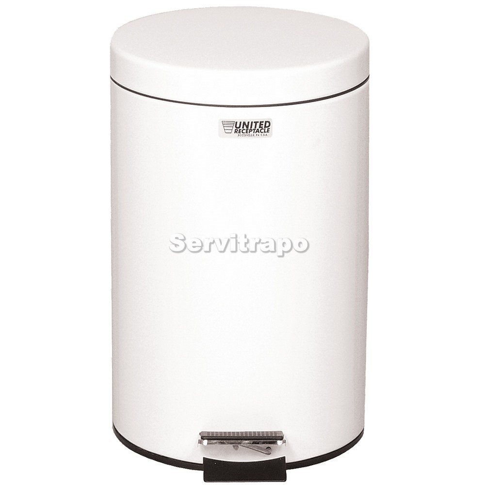 Papelera pedal 12l. Acero blanco