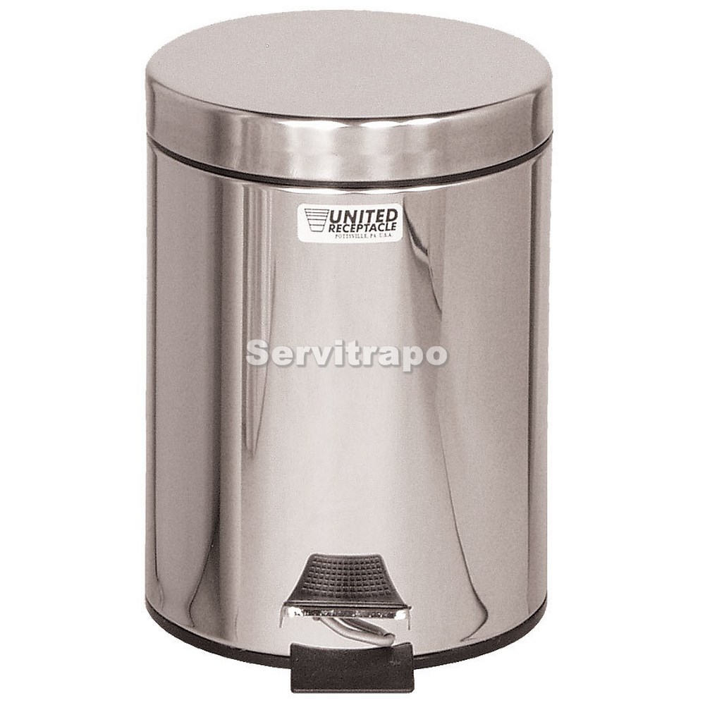Papelera pedal 12l. Acero inox.