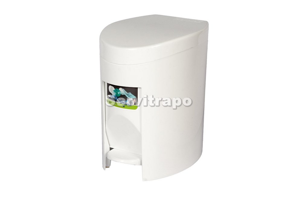 Papelera con pedal 6L blanco