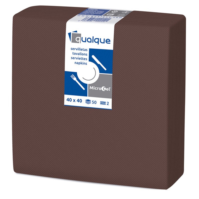 Servilleta Microcel 40 X 40 2 Cp 1/4 Chocolate