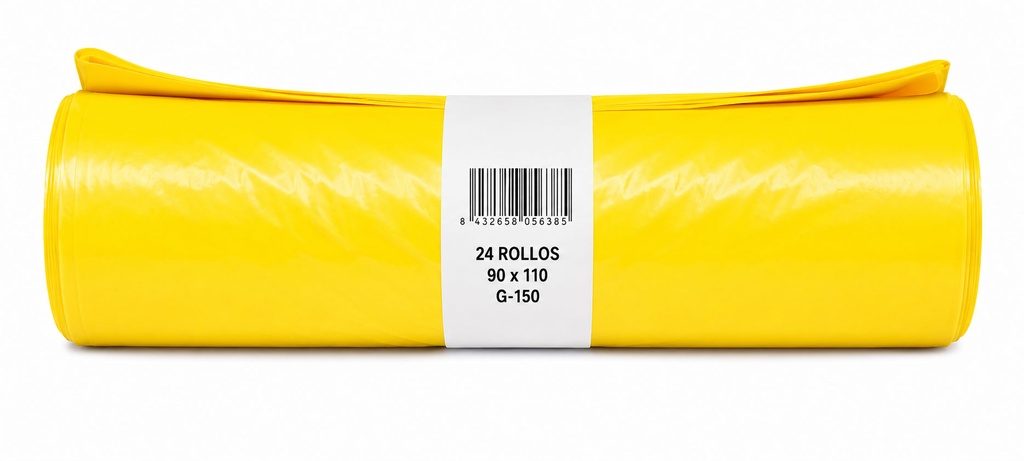 Bolsa de Basura Industrial Amarilla 90cmx110cm galga 150 Caja 24 Rollos
