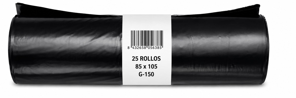 Bolsa de Basura Industrial Negra 85cmx105cm galga 150 Caja 25 Rollos