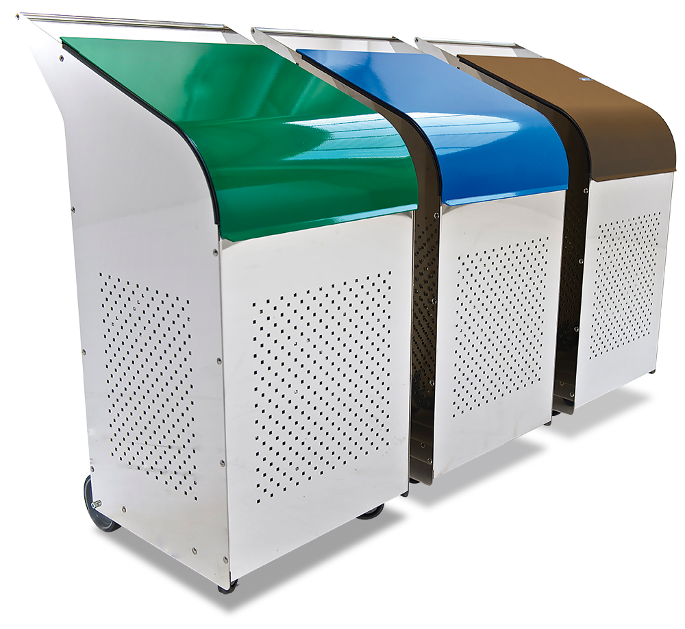 Contenedor para reciclaje inox profesional 270 litros