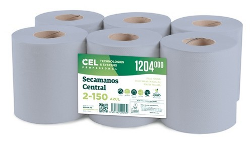 Bobina Secamanos Ecolabel 140/376 Azul
