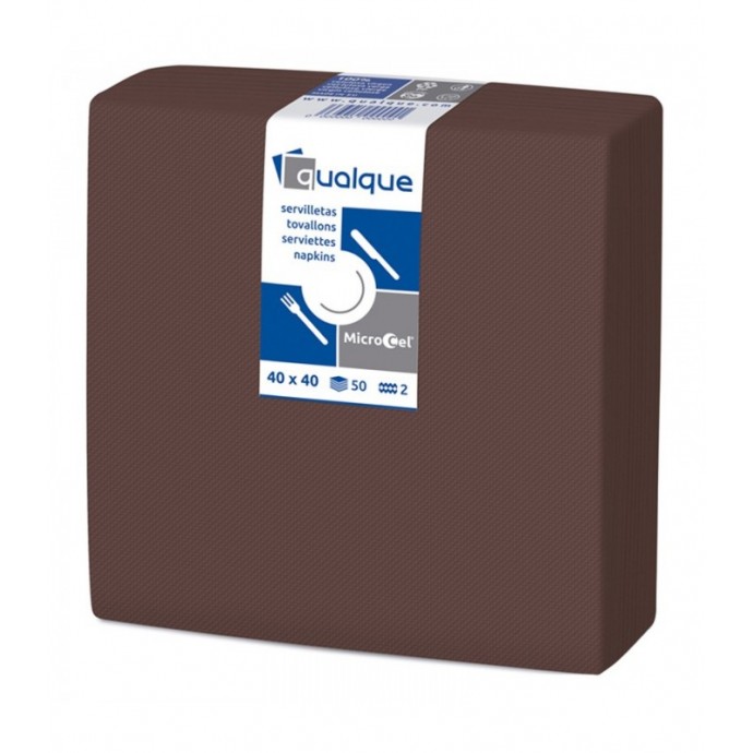 Servilletas 40x40 Qual Chocolate 2 Capas 1/4