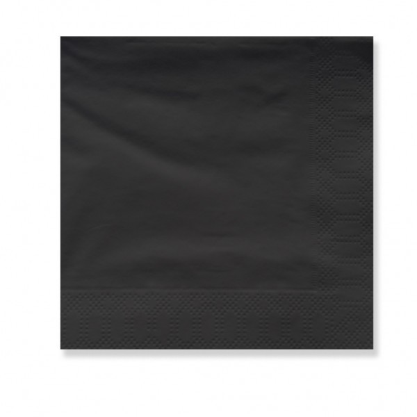 Servilletas 40x40 Qual Negras Tisú Seco 1/4