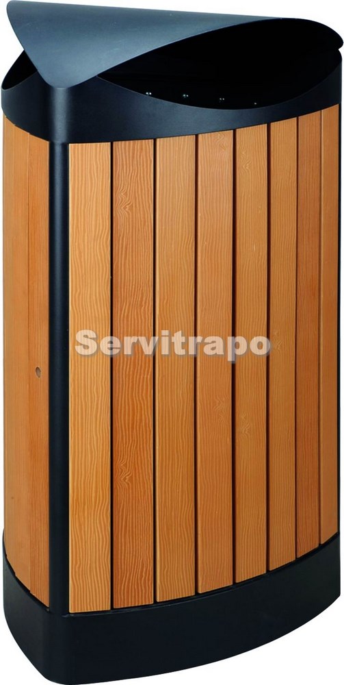 Papelera Angle 120l Para Exteriores Madera