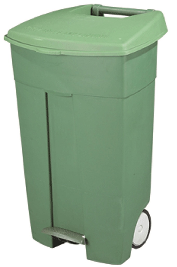 Cubo Exterior Móvil 110l Con Pedal Y Tapa Verde