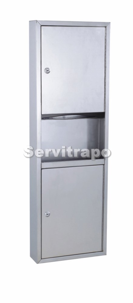 Columna Mural Dispensador De Toallas + Papelera