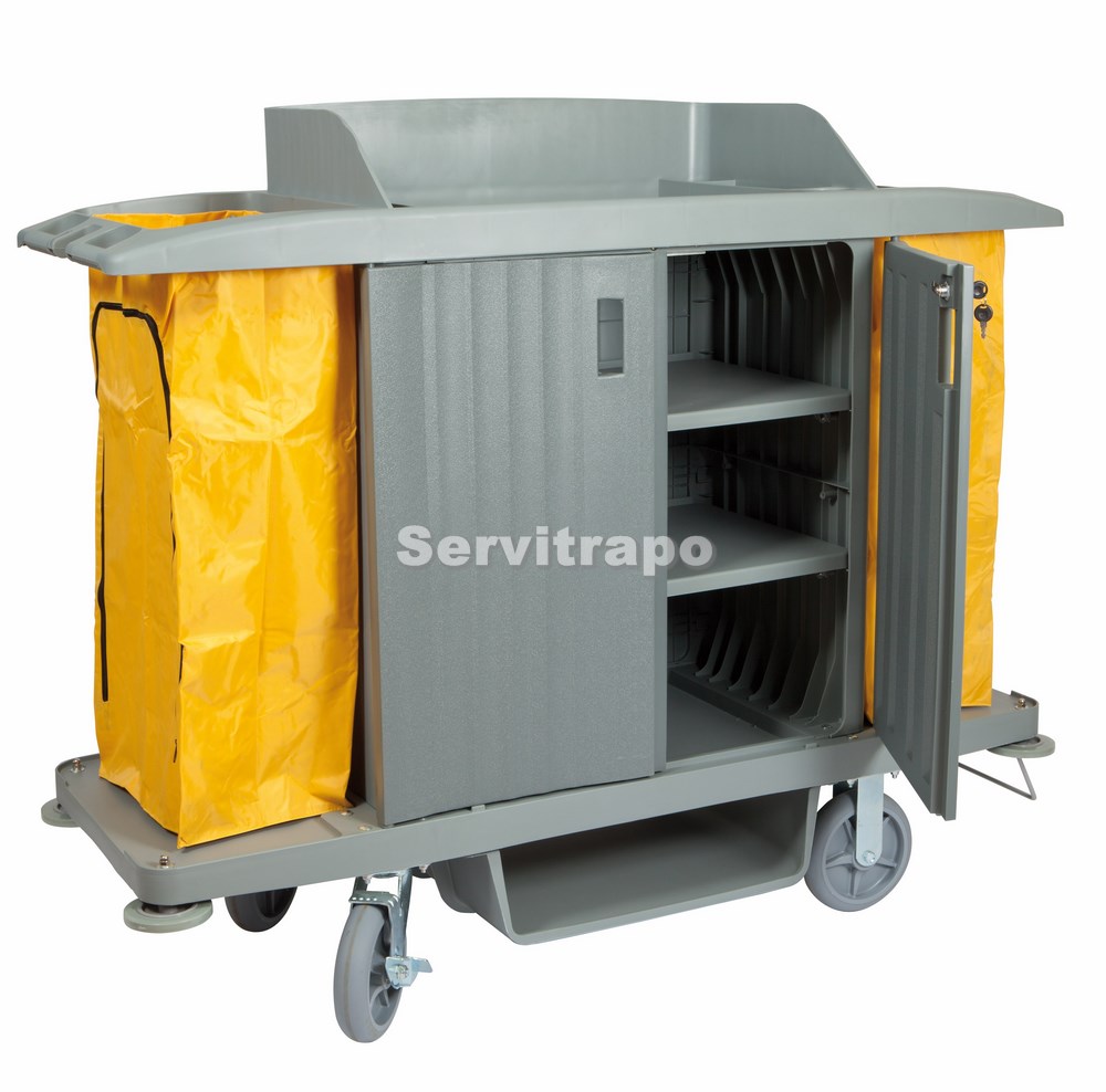 Carro Camarera Con Puertas Y Bandejas