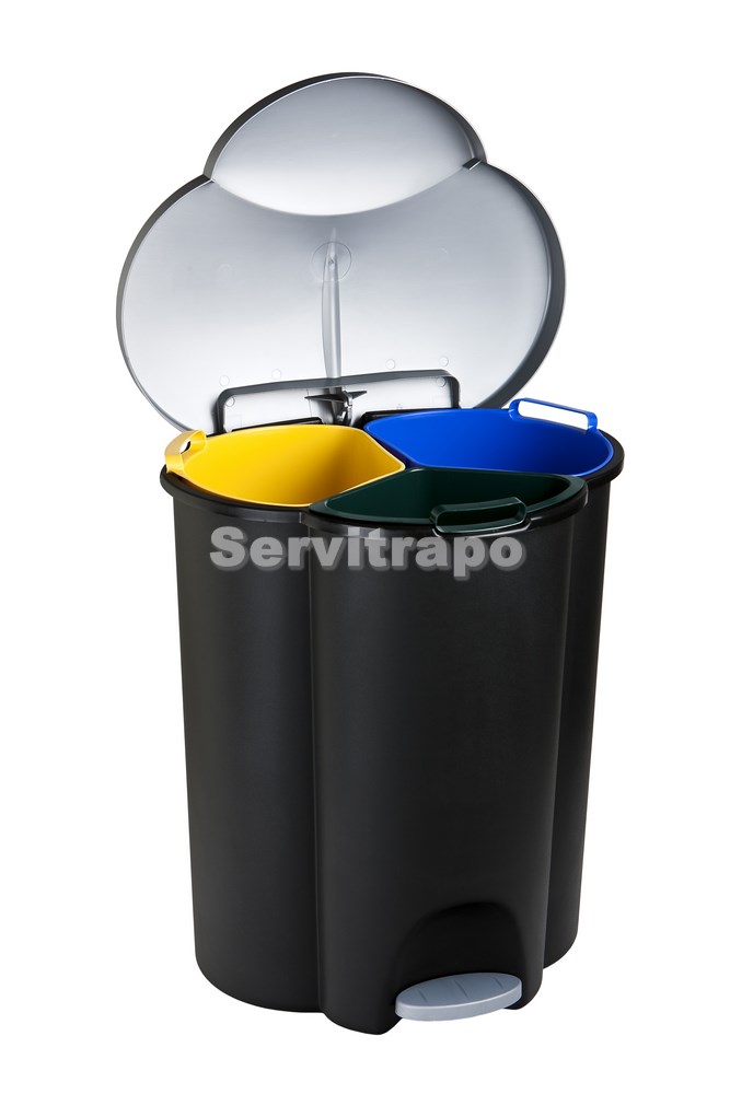 Papelera De Reciclaje Trio 17l+17l+6l