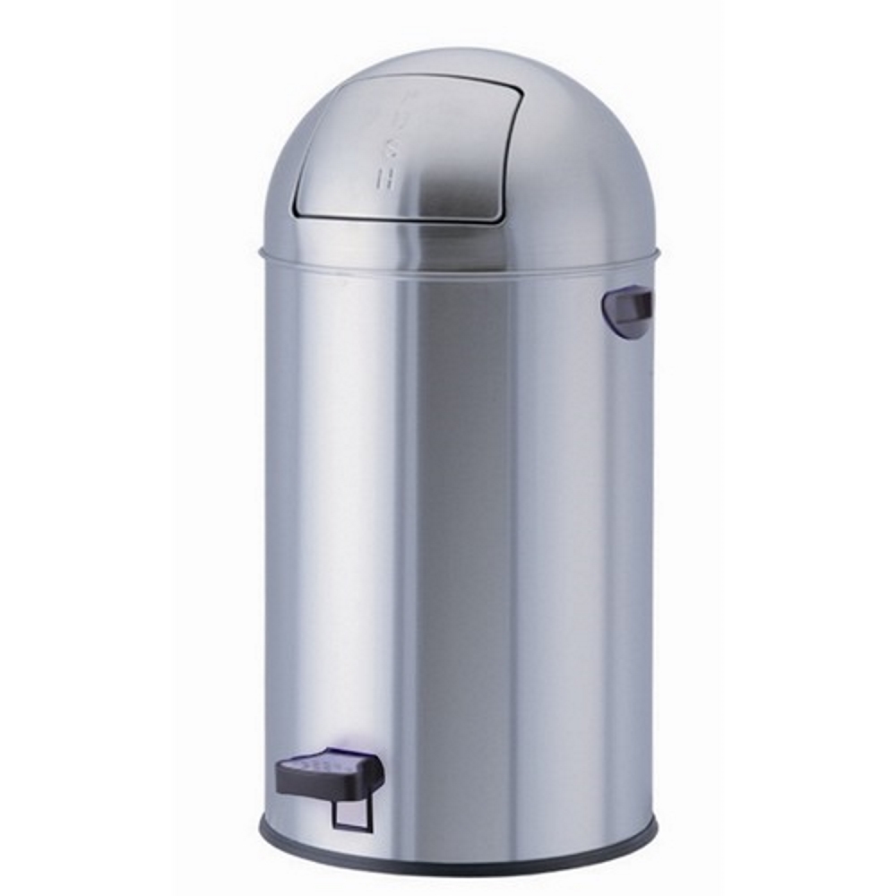 Papelera Bullet 40l Tapa Acero Con Pedal Y Asas