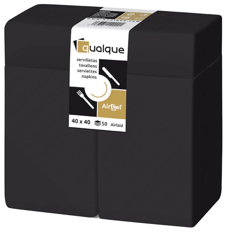 SERVILLETA AIRCEL 40 X 40 1/8 KANGAROO NEGRA