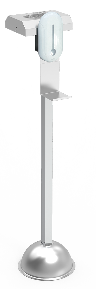 Dispensador Gel Y Soporte En Columna De Acero Inoxidable Aisi 304