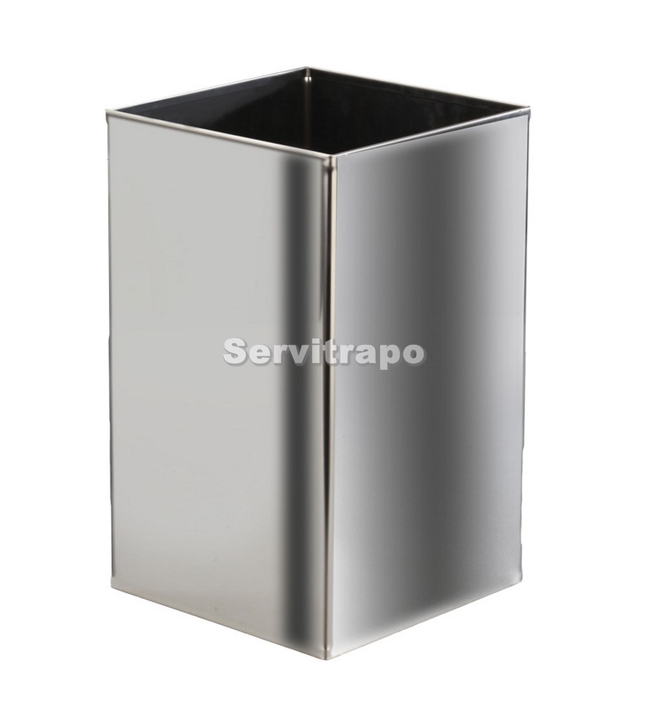 Papelera Cuadrada Inox Brillo