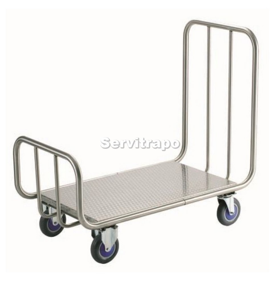Carretilla En Acero Inox. 18/8 Con Doble Baranda.