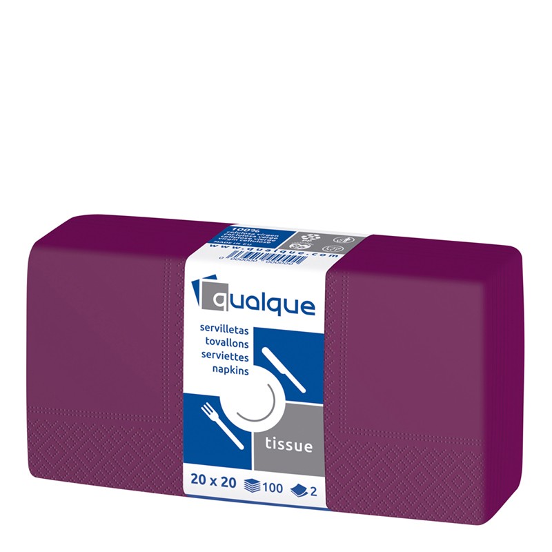 Servilleta 20 X 20 1/4 2 Cp Burdeos
