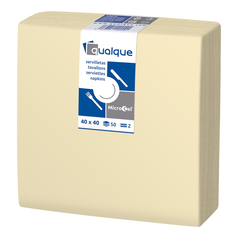 Servilleta Microcel 40 X 40 2 Cp 1/4 Crema
