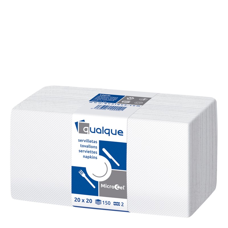 SERVILLETA MICROCEL 20 X 20 2 CP 1/4 BLANCA