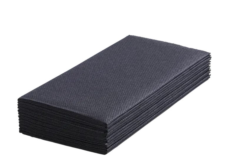 SERVILLETAS 40X40 AIR LAID NEGRA 1/8