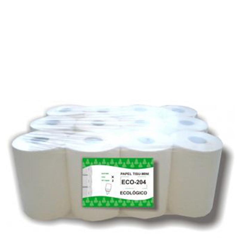 Bobina Seca Manos Disp. Central Mini 2 Capas Lisa 75 M