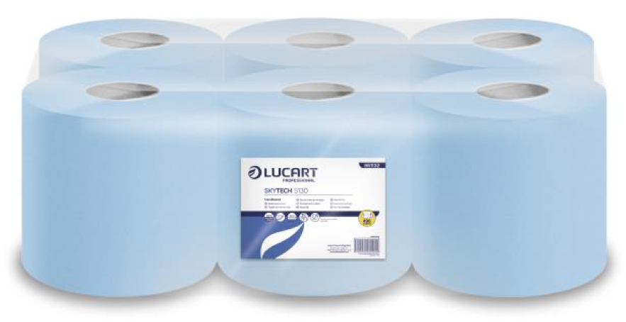 BOBINA SECAMANOS DISP. CENTRAL  2 CAPAS SKYTECH S130 AZUL 124 M