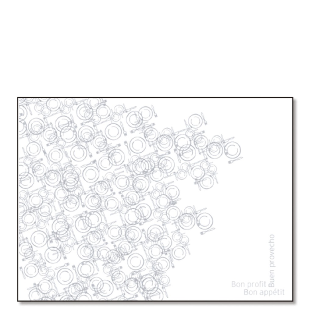 Mantel De Papel 30 X 40 ""Buen Provecho"" Blanco