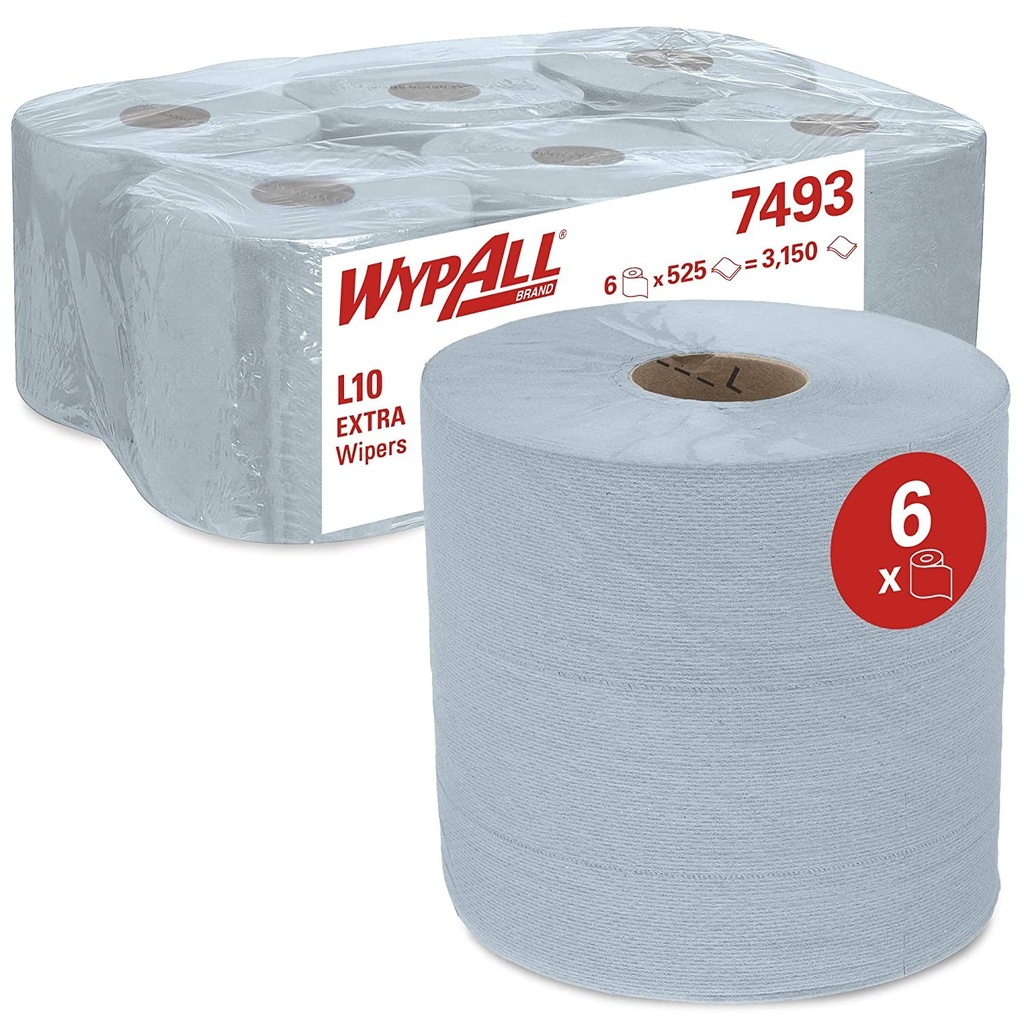 Bobina Wypall L10 Extra Paños 1 Capa  Azul