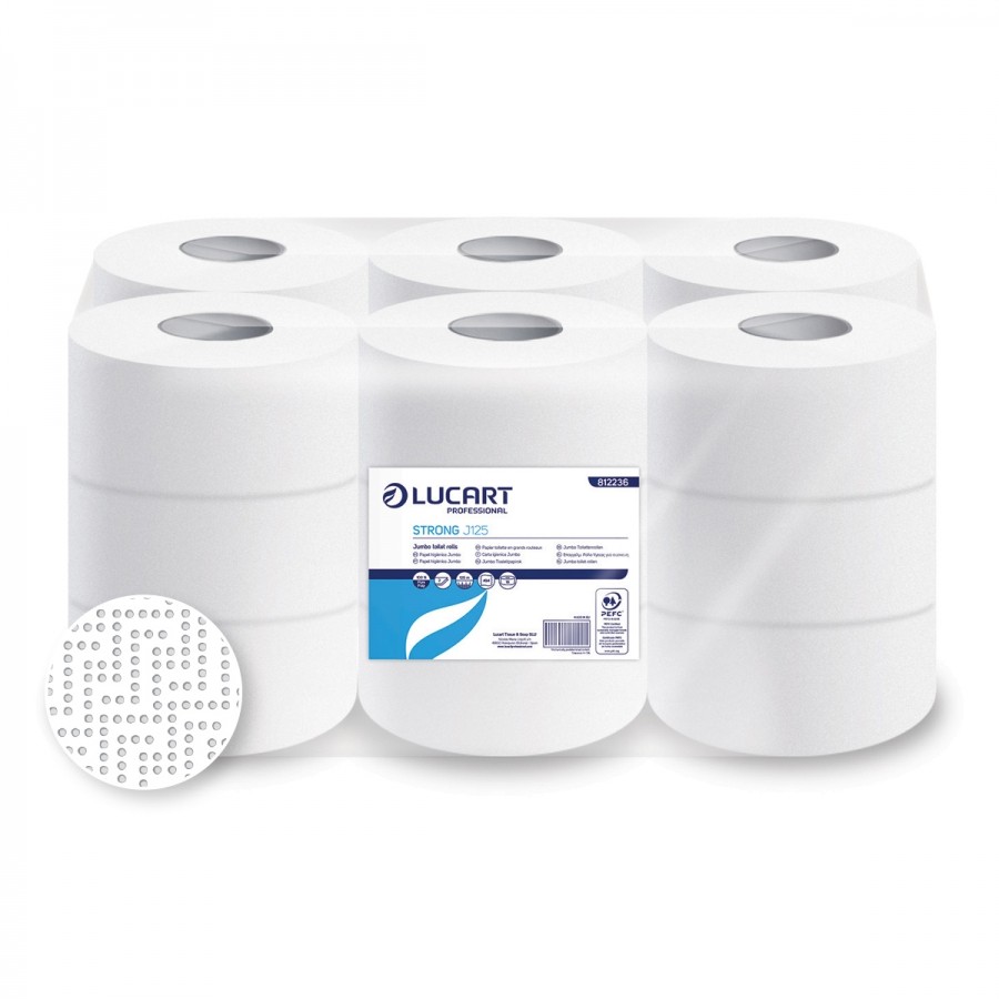 PAPEL HIGIÉNICO INDUSTRIAL PASTA STRONG J125  2 CAPAS  125M