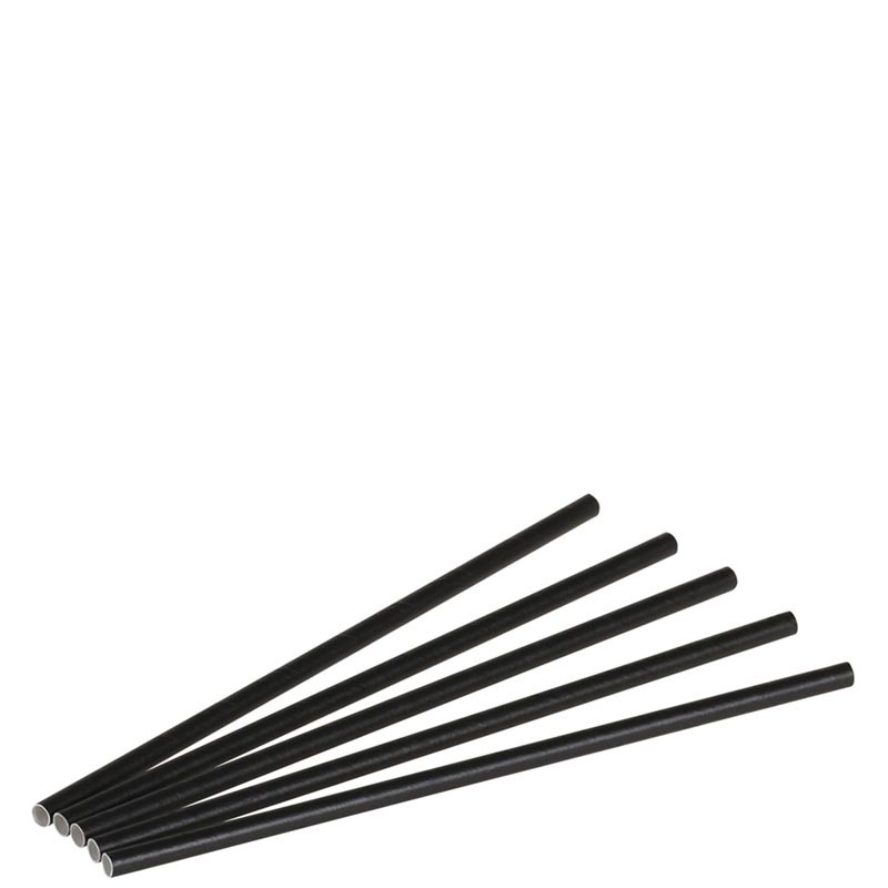 Caña Recta Cartón Negra Pla Diámetro 0,8 Cm 23 Cm