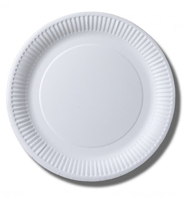 Plato Cartón Blanco 23 Cm