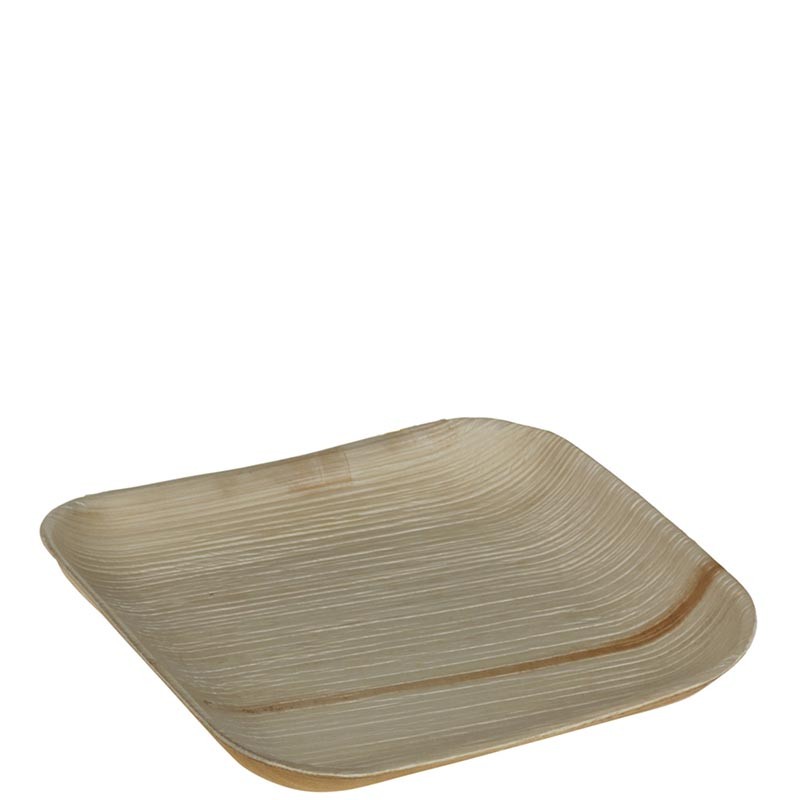 Plato Cuadrado Hoja De Palma 20X20
