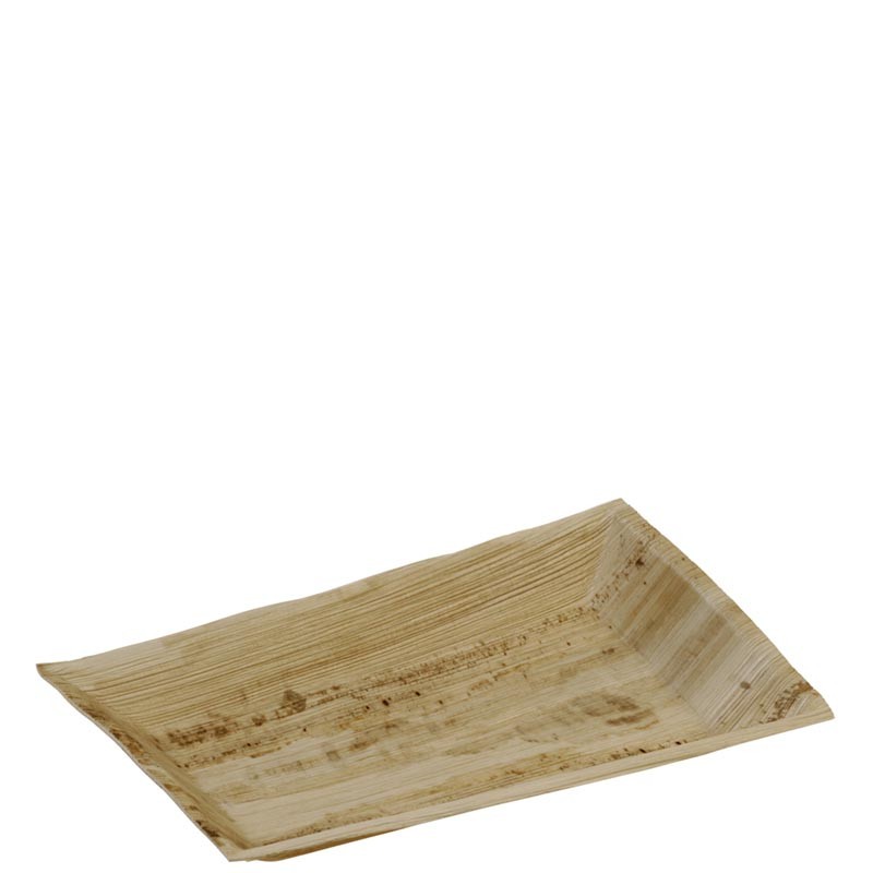 PLATO RECTANGULAR CUADRA HOJA DE PALMA