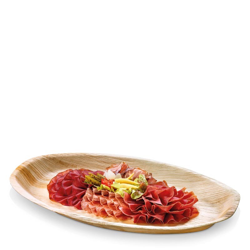 BANDEJA OVALADA MEDIANA HOJA DE PALMA