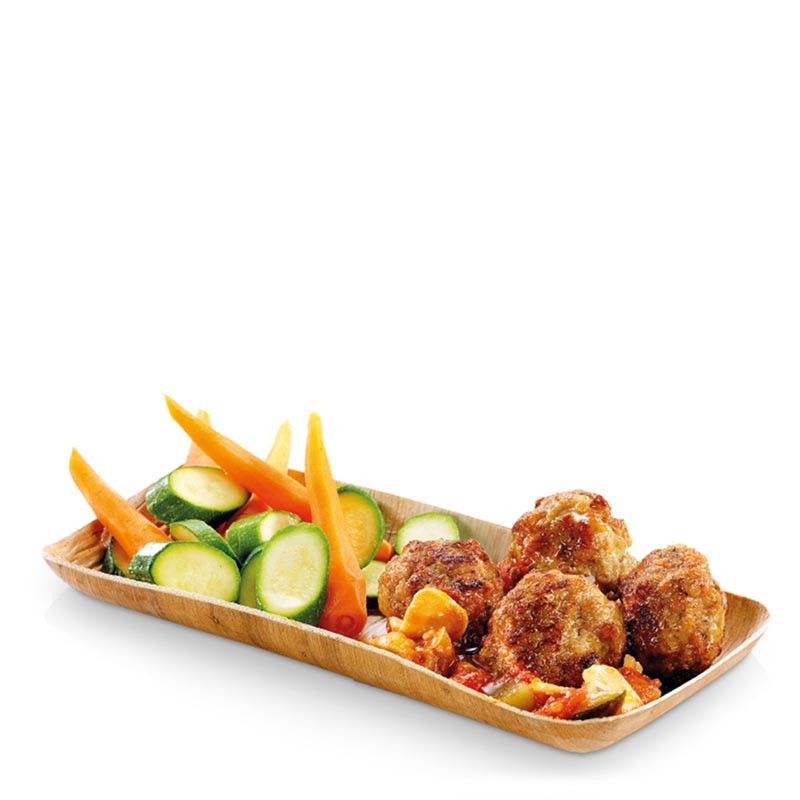 BANDEJA RECTANGULAR  HOJA DE PALMA 19X9,0 CM