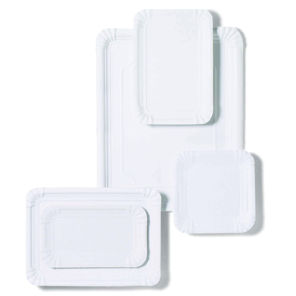 BANDEJA RECTANGULAR DE CARTÓN DE 9 X 15 CM