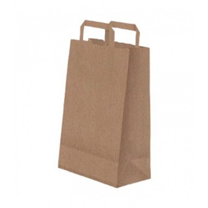BOLSA PAPEL KRAFT CON ASA 15+5X26 CM